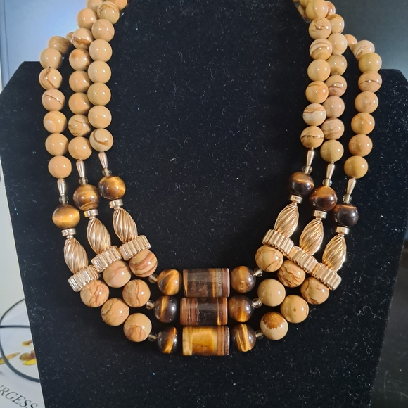 Elegant Multi-Strand Beaded Necklace - Picture 2 of 6